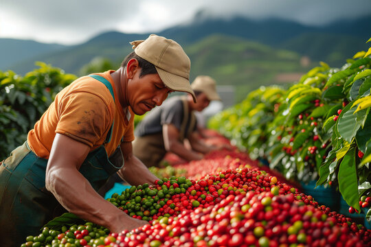 coffee pickers on the plantation