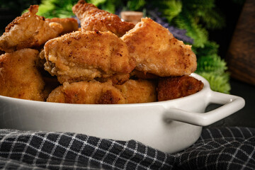 Fried crispy chicken nuggets