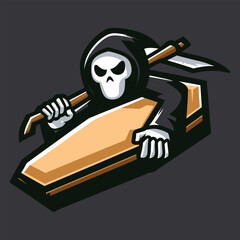 High quality reaper mascot illustrator 