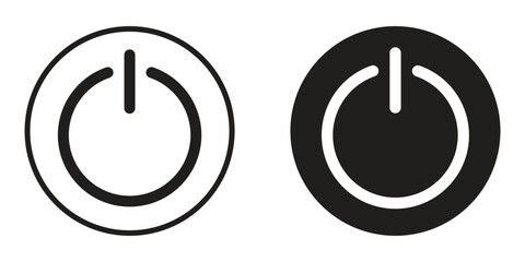 power on off buttons. electrical icon. vector symbol on transparent background.