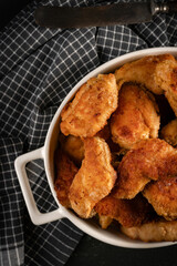 Fried crispy chicken nuggets