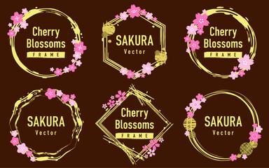 さくらのイラストのフレームセット