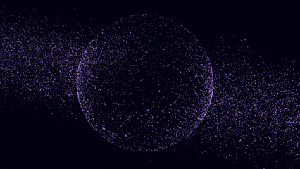 Futuristic vector sphere of particles and lines. Network connection big data. Abstract technology background. .