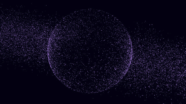 Futuristic vector sphere of particles and lines. Network connection big data. Abstract technology background. .