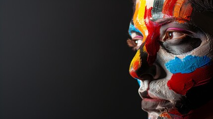 Expressing Individuality through Vibrant Face Paint AI Generated.