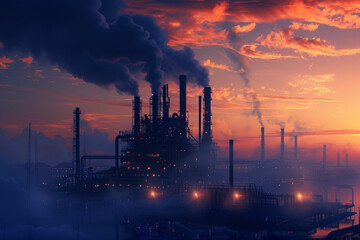 The refinery at dusk - Powered by Adobe