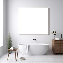 Fototapeta na wymiar Frame Mockup ISO A Paper Size: Bathroom Poster