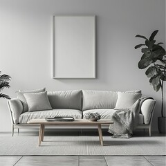 Frame Mockup ISO A Paper Size: Living Room Wall Poster