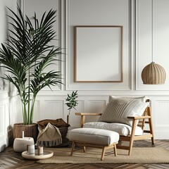 Front View Photo of a Scandinavian Living Room