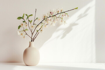 A White Vase Filled With White Flowers on Top of a Table