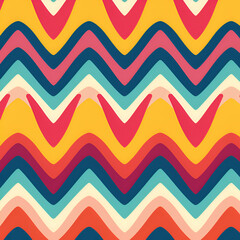 Seamless pattern with colorful zigzag stripes.  illustration.