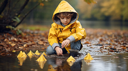 paper boat puddle