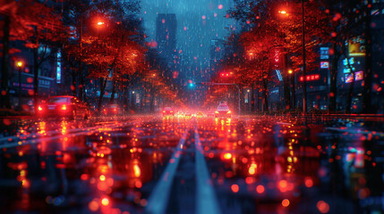 Midnight Drizzle in Neon City