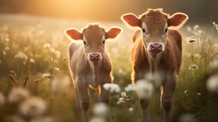 Foto op Plexiglas moo baby cows © PikePicture