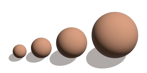 Set of vector spheres and balls on a white background