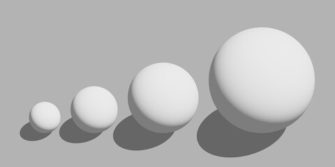 Set of vector spheres and balls on a gray background