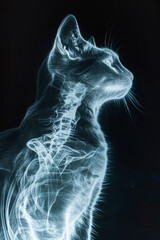 X-Ray Image of a Cat Showcasing Veterinary Science and Diagnostic Imaging Technology