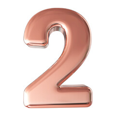2 number pink luxury 3d render