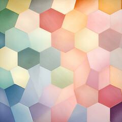 Abstract background with hexagons in pastel colors.  illustration.
