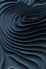 Abstract Blue Curved Paper Art for Creative Backgrounds or Graphic Design Elements