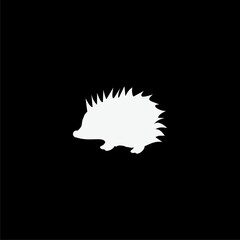 Hedgehog icon isolated on black background