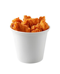 Fried chicken in a paper bucket mock up isolated on transparent background
