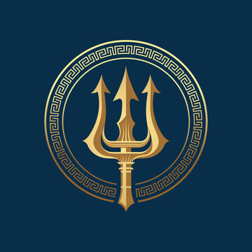 Trident greek ornament modern logo