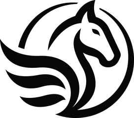 Pegasus with wing modern logo