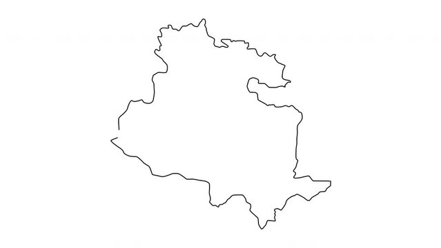 animated sketch map of Bradford in England