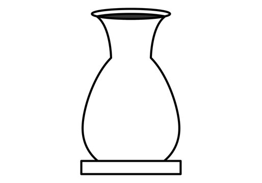 Icono negro de jarrón en fondo blanco.