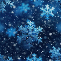 Fototapeta na wymiar Detailed snowflake seamless pattern