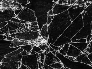 broken glass on a dark background