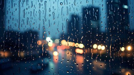 Raindrops on a wet window