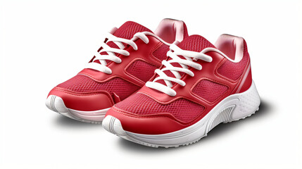Red running sneakers