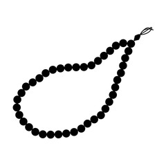 Muslim tasbih isolated on white.