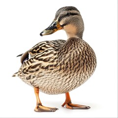 Mallard Female Duck isolated on white background