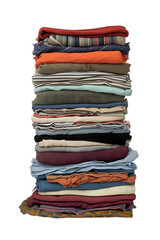 Stack of clothes isolated on transparent background