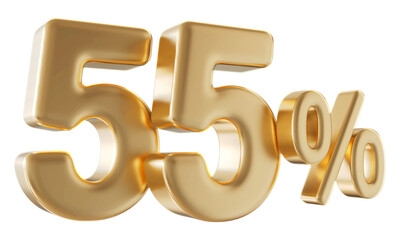 55 percent discount number gold 3d render