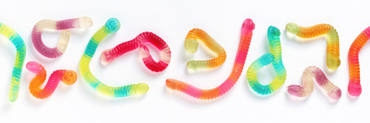 Gummy jelly worm candies