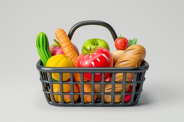 shopping basket with groceries