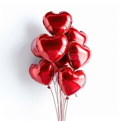 Red Hearts Floating Helium Balloons