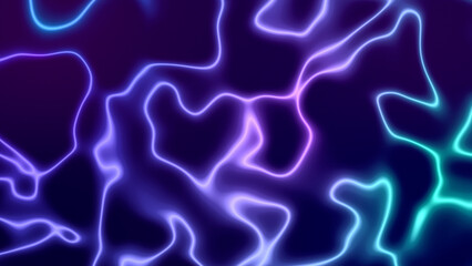 Smooth Digital Technology Neon Purple Blue Turbulence Liquid Lines Motion Background.