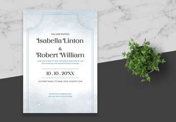 Black and Blue Wedding Invitation