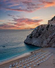 Kaputas Beach view from top. Kaputas beach is on the Turkish Mediterranean coast, and an important...