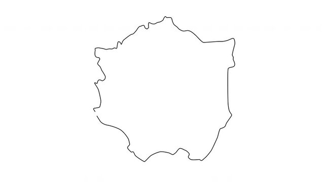 Animated sketch of Exeter map in England