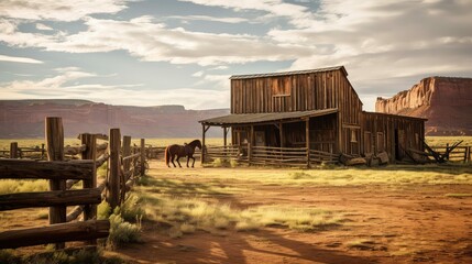 ranch wild west building - obrazy, fototapety, plakaty