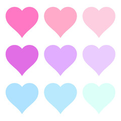 vector colorful heart icon symbols