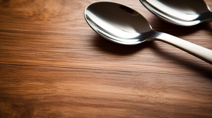 テーブルの上にあるスプーン