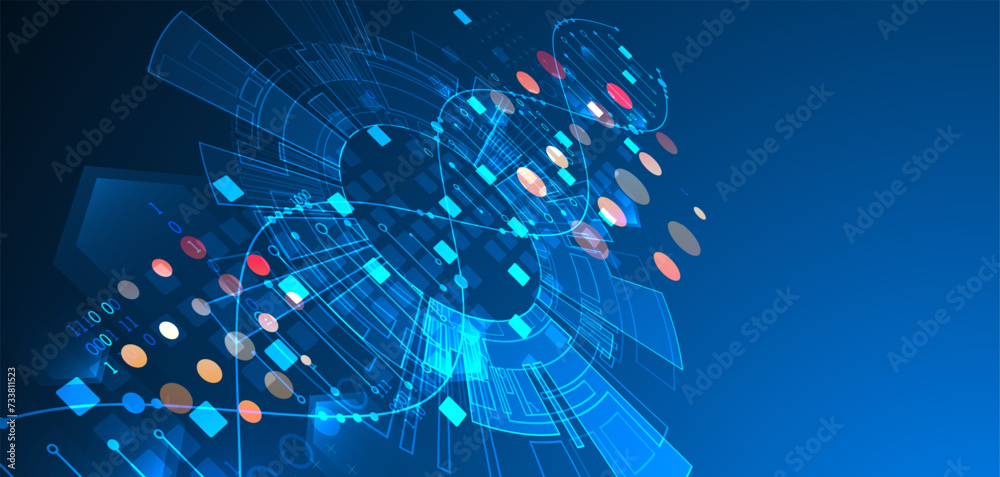 Poster scientific and technological background. abstract image of dna molecule. vector illustration. hand d