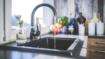 Luxury Water Faucet in Modern Kitchen Interior Design